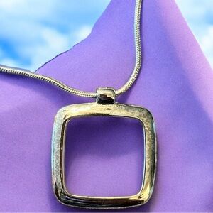 Beautiful Silver Tone Square Necklace